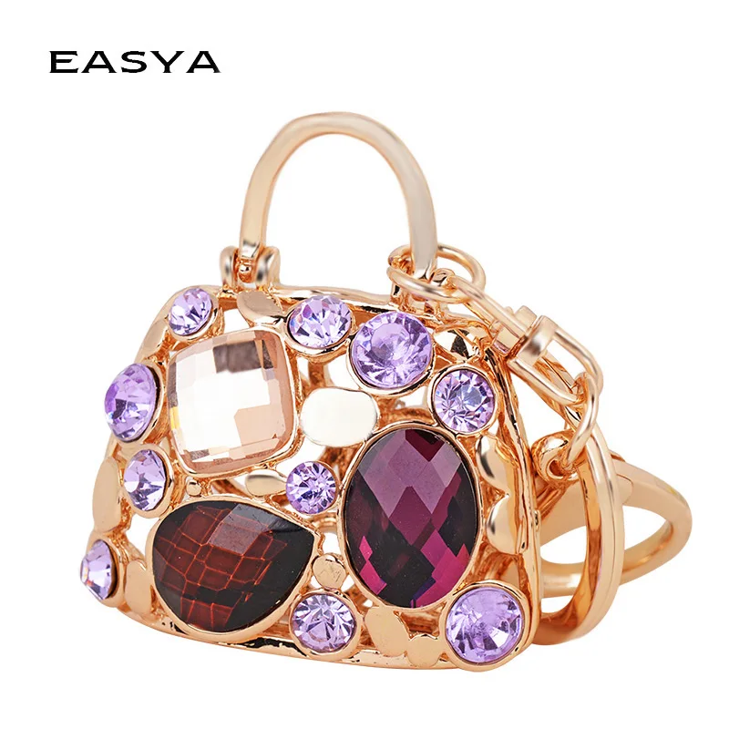 EASYA настоящий броский классический цинковый сплав Porte Clef, шикарный женский брелок для ключей, сумки, подвеска, автомобильный брелок, кольцо, красочная сумка, Шарм