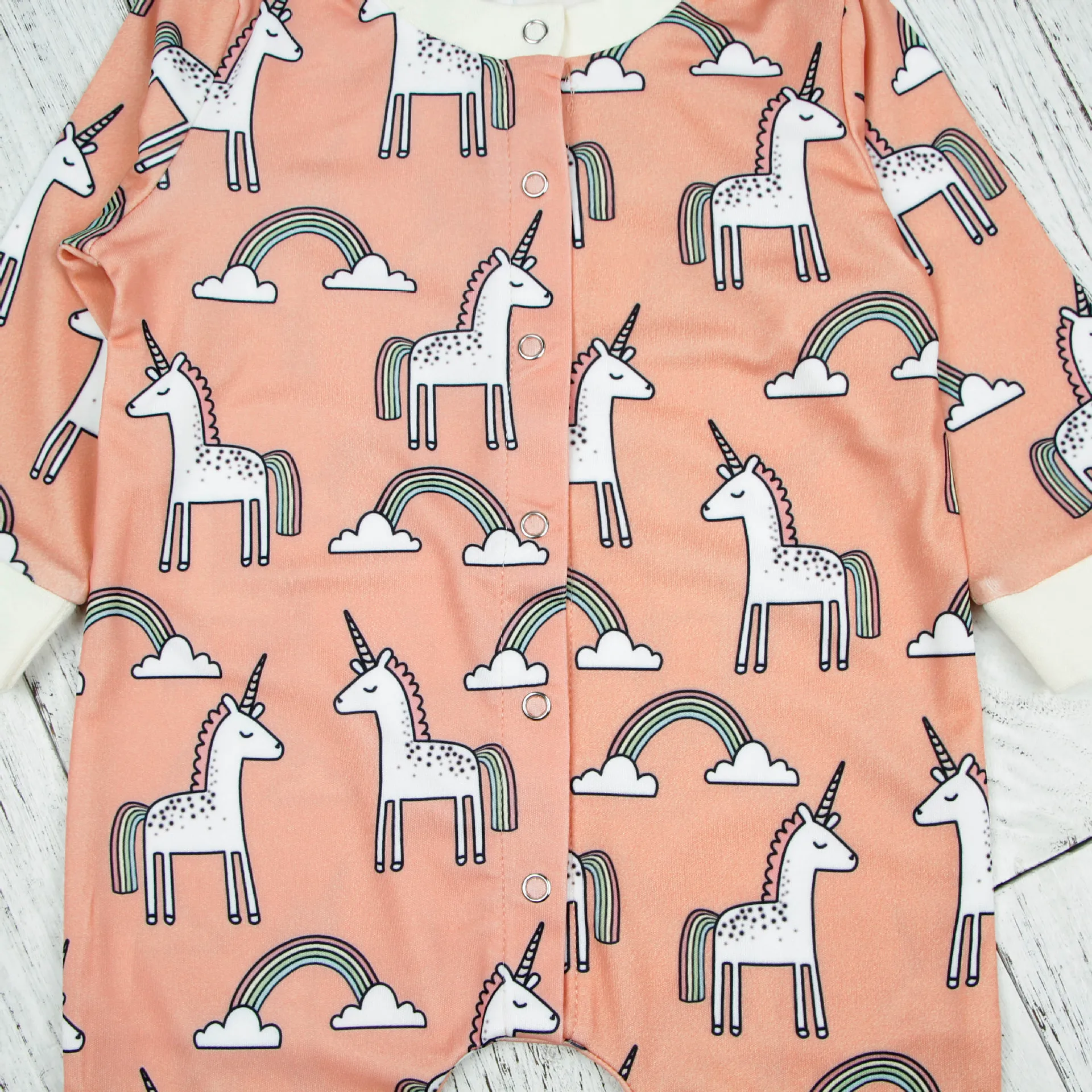 2018 Newborn Baby Clothes Spring New Cartoon Horse Rompers Long Sleeve One-pieces Rainbow Jumpsuit Boy Girl Clothing | Детская одежда и