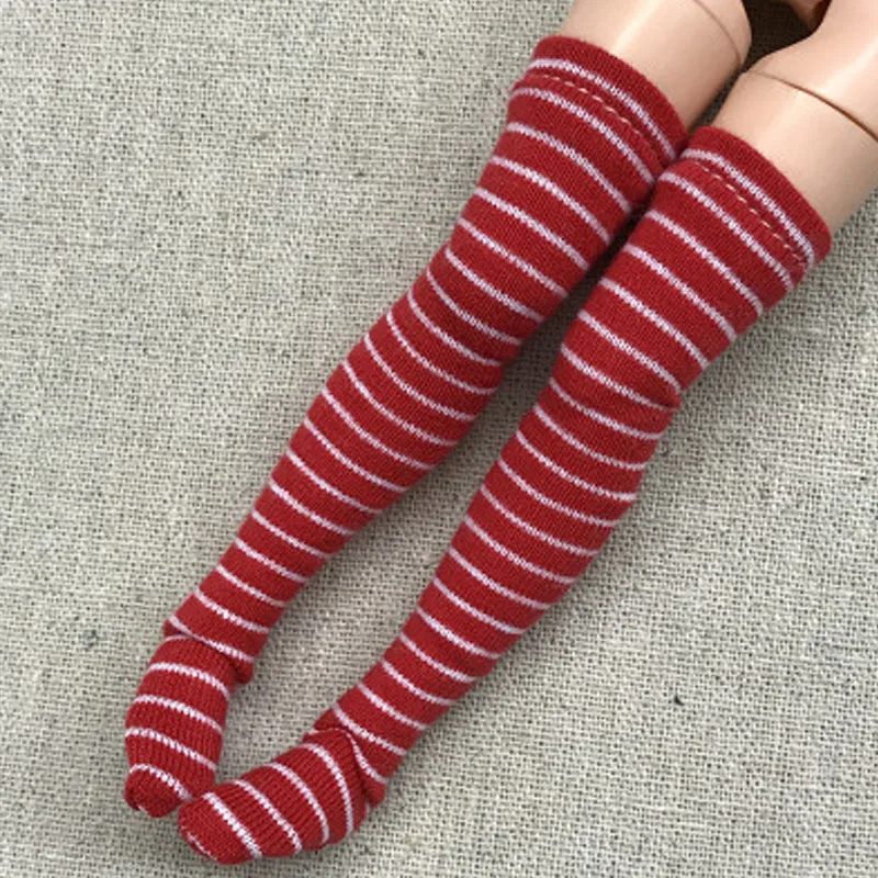 5 пар/лот чулки в полоску для куклы Барби до бедра Blythe 1:6 длинные носки Momoko