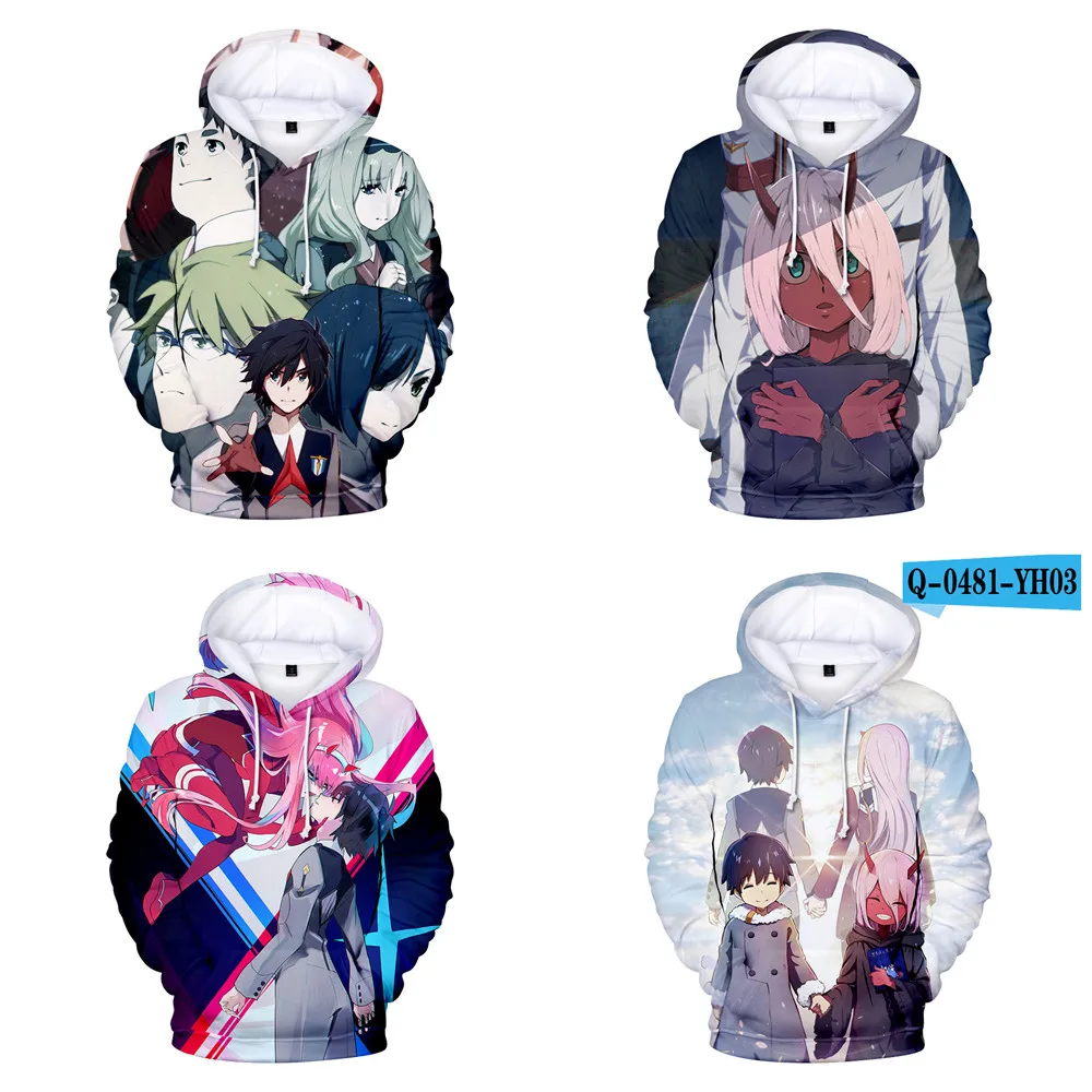 Аниме darling in the franxx толстовки zero two свитер с капюшоном костюмы для косплея осенние