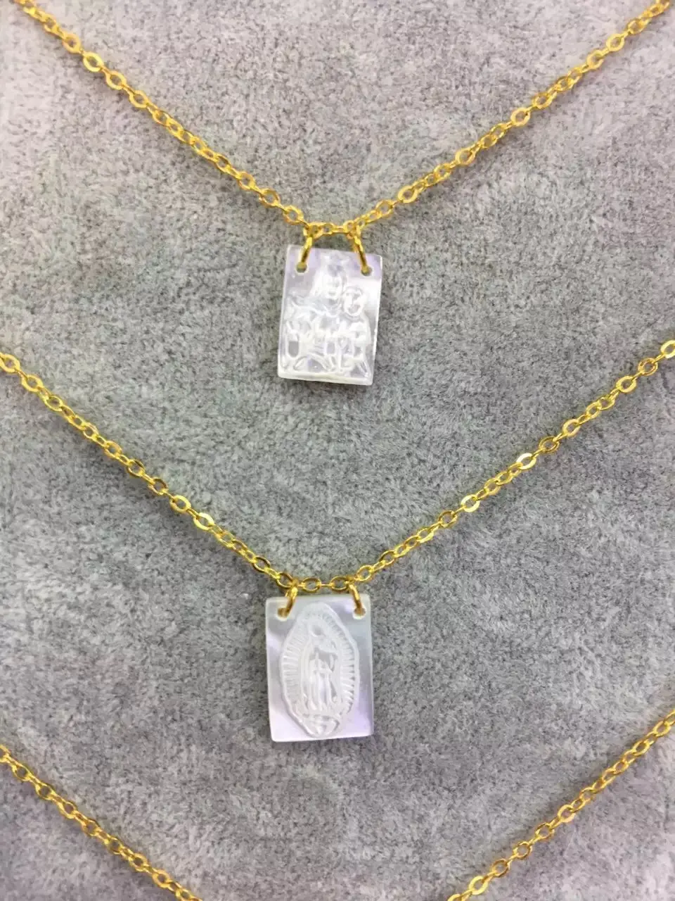 10 шт./лот смешанный заказ натуральная Дева Гуадалупе перламутровая раковина