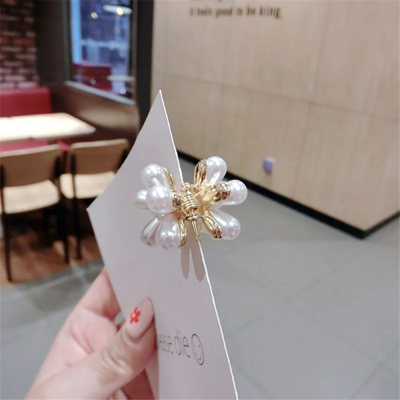 Жемчужный зажим для волос металлическая заколка аксессуары с цветами краб 2019 |
