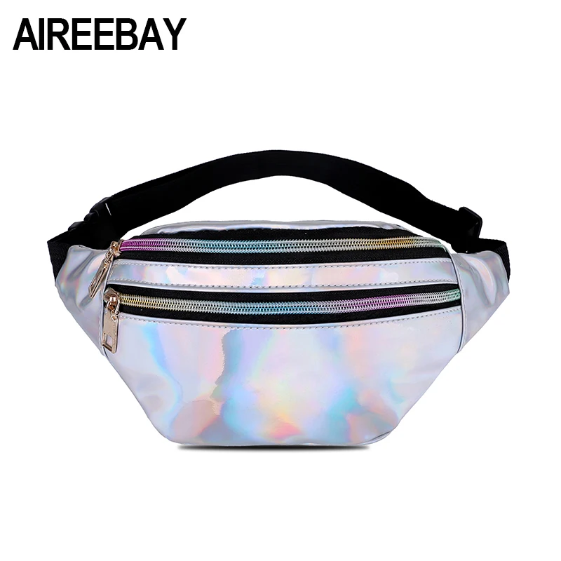 AIREEBAY новая голографическая поясная сумка женская серебряная Лазерная поясная сумка женская голограмма поясная сумка кошелек для телефона