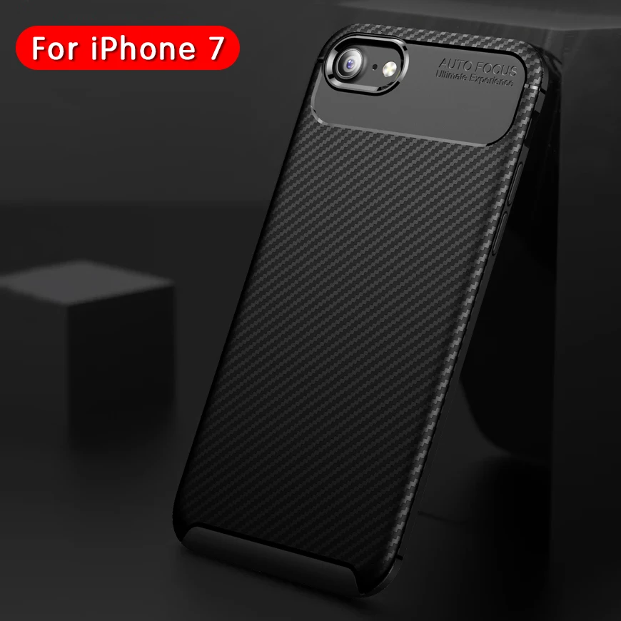 Luxury Carbon Fiber Back Soft Silicone TPU Case For iPhone 6 6s 7 Plus 8 Cases Full Cover Phone |