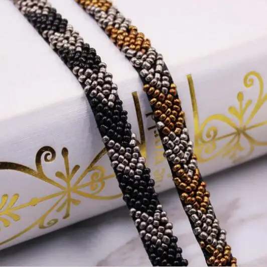 

10Yards Gold Black Beading Pearl Trims Beaded Ribbon For Sewing Clothing Collar Headwear Hair Accessories Black Lace Decoration