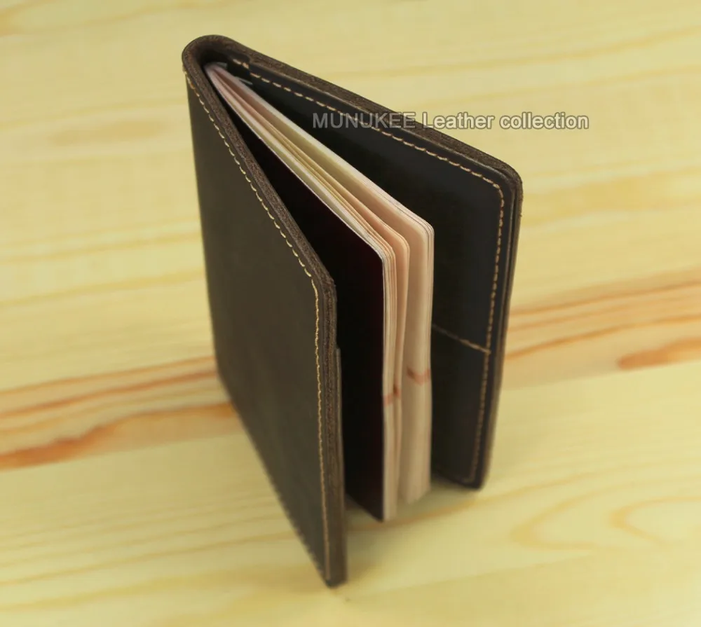 Vintage men Genuine leather passport cover travel passport holder Bag Leather Passport case Wallet license credit Card holder