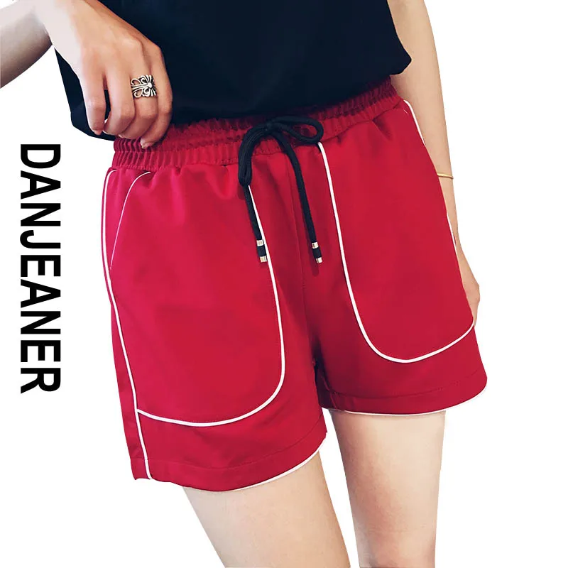 Шорты Danjeaner женские спортивные с эластичным поясом модные однотонные Короткие
