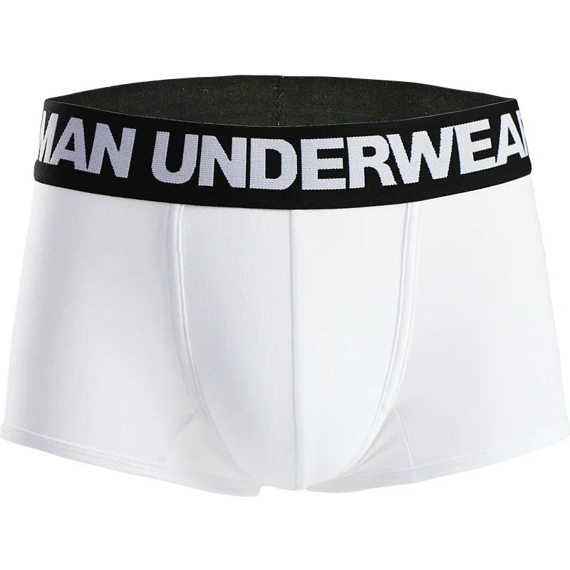 Хлопковые трусы боксеры мужские шорты однотонные c выпуклой частью для мужчин