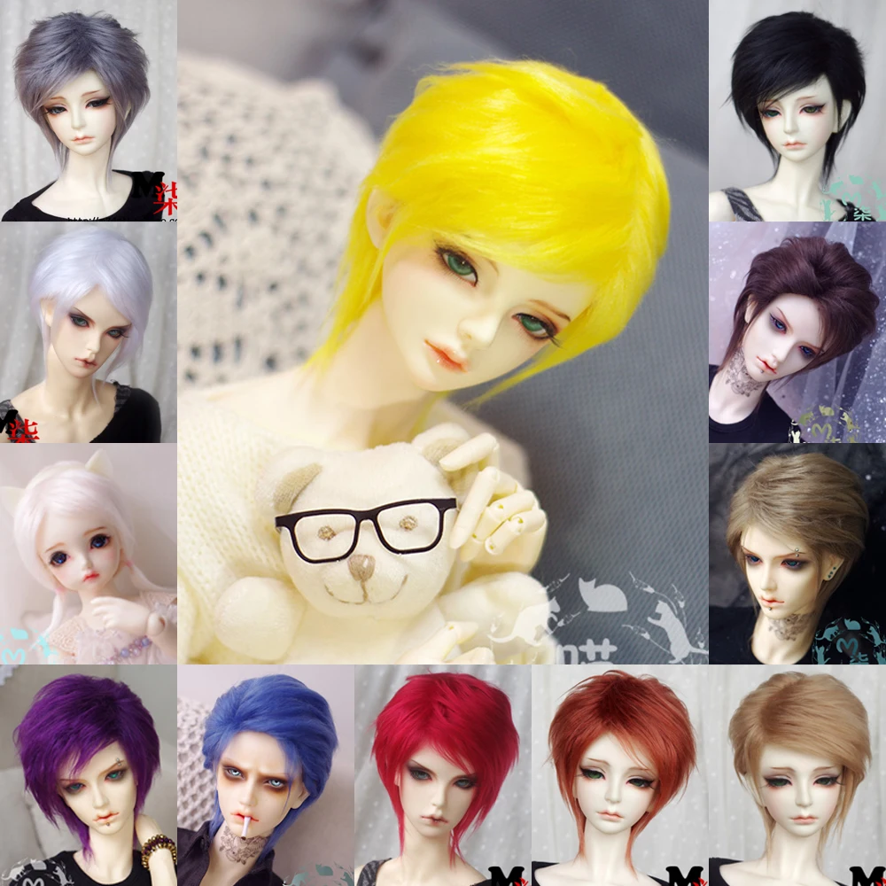 Bjd кукла парик 1/12 1/8 1/6 1/4 1/3 мех, цвет черный
