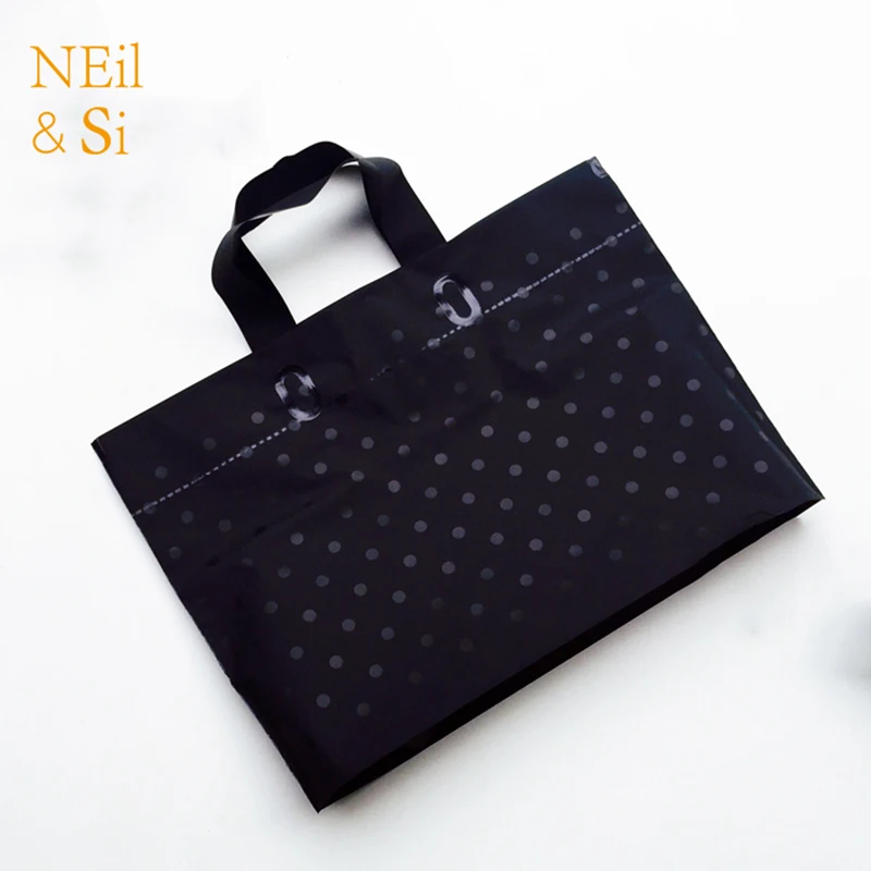 Черная пластиковая ручка подарочная сумка для покупок футболка одежда свадебная вечеринка пакеты упаковки в стиле точек бесплатная доставка.