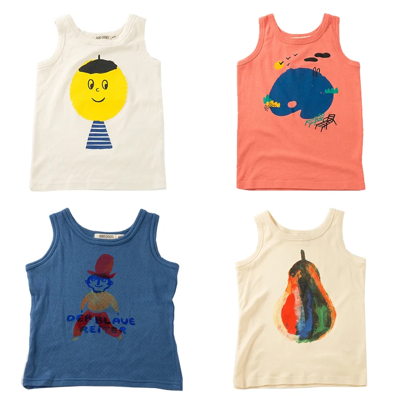 2018 детский жилет топ для мальчиков и девочек летние топы малышей хлопковые