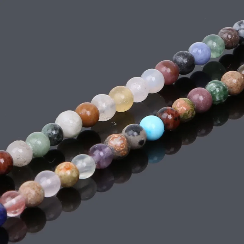 Fashion Design 4mm 6mm Mixed Stone Round Ball Beads Dyed 15&quot For DIY Bracelet Necklace Jewelry Making | Украшения и