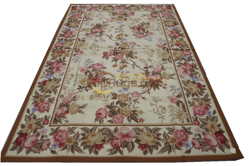 

New Unique 100% Wool Hand-made Needlepoint Carpet Beautiful Perfect Aubusson Needle-point Rug Or Tapestry Needlepoint