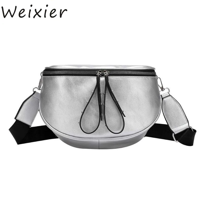 

Fashion Crossbody Bag for Women Black Silver Shoulder Bag Soft PU Leather Messenger Bag Ladies Small Chest Bags sac a main V3-80