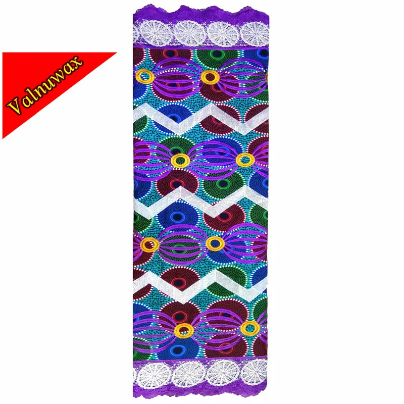 Valuwax New design African Nigerian Ankara Print Lace Fabric 6Yards Wax Polyester Fabrics -QD7304# | Дом и сад