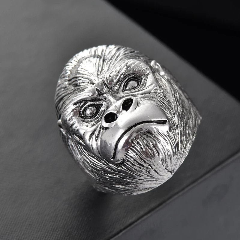 

Gorilla Ring Animal Ring Rise of the Planet of the Apes Punk Biker Caesar ring for man fashion vintage personality Jewelry J2811