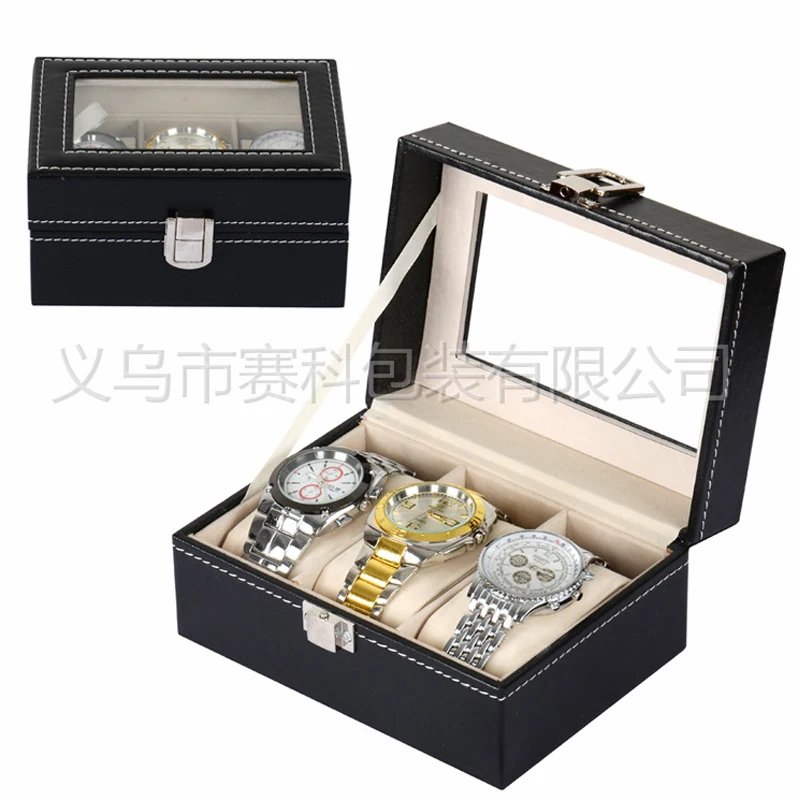 

Check and gift case slot roller 3 brand watches jewelry necklace Leather Watch Bracelet box bag