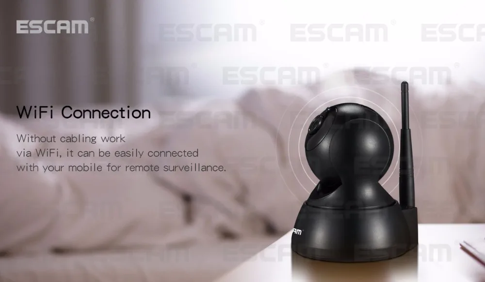 ESCAM QF007 1MP 720P WiFi ИК сигнализация панорамирование/наклон IP камера Поддержка 64G TF карта