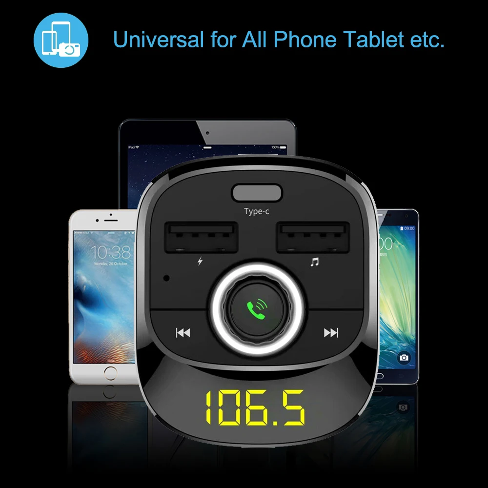 JINSERTA 12 V-24 V автомобиль MP3 аудио плеер Bluetooth FM передатчик, свободные руки, Тип быстрой Зарядное устройство TF USB накопитель воспроизведения музыки