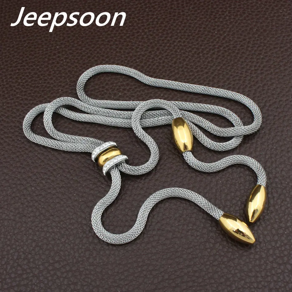 Женская Длинная цепочка из нержавеющей стали романтичное ожерелье серебряного