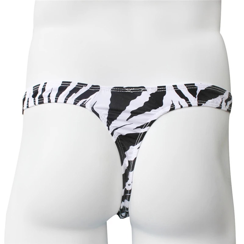Трусики стринги мужские с принтом зебры низкой посадкой| |
