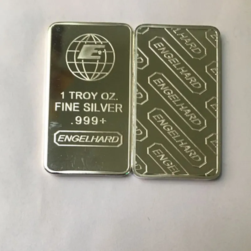 2 шт. Engelhard тонкий серебряный слиток 1 унция посеребренный значок 50 мм x 28