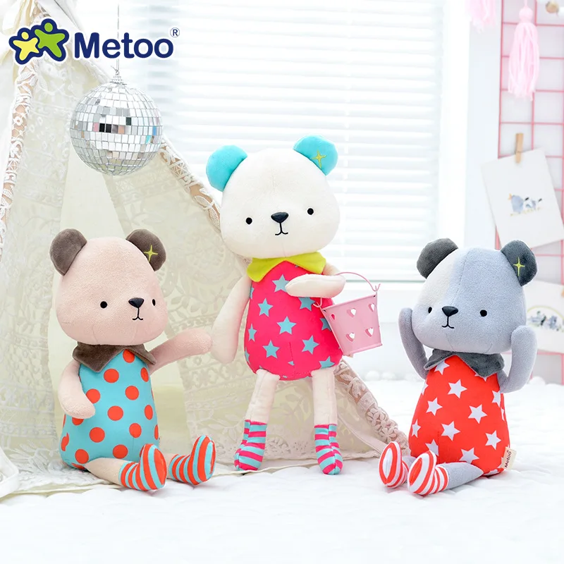 

Newest Metoo Doll Cute Cartoon Girls Baby Soft Plush Bear Stuffed Toys Kawaii Animals For Kid Children Christmas Birthday Gift