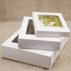 5 шт.лот многоразмерпосылка вочная коробка, бумажная Подарочная коробка с прозрачным окном из ПВХ для вечерние НКИсвадьбыупаковки конфет