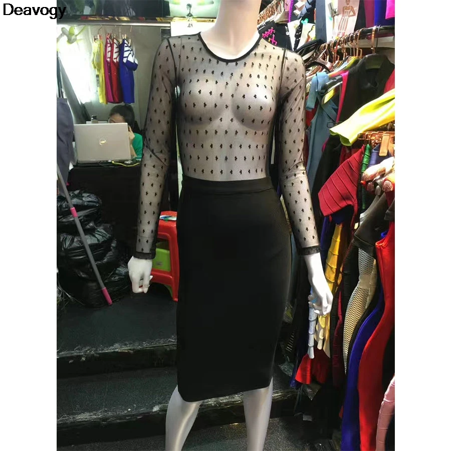 Deavoge 2017 новинка оптовая продажа пикантные одежда с длинным рукавом Женщины Bodycon