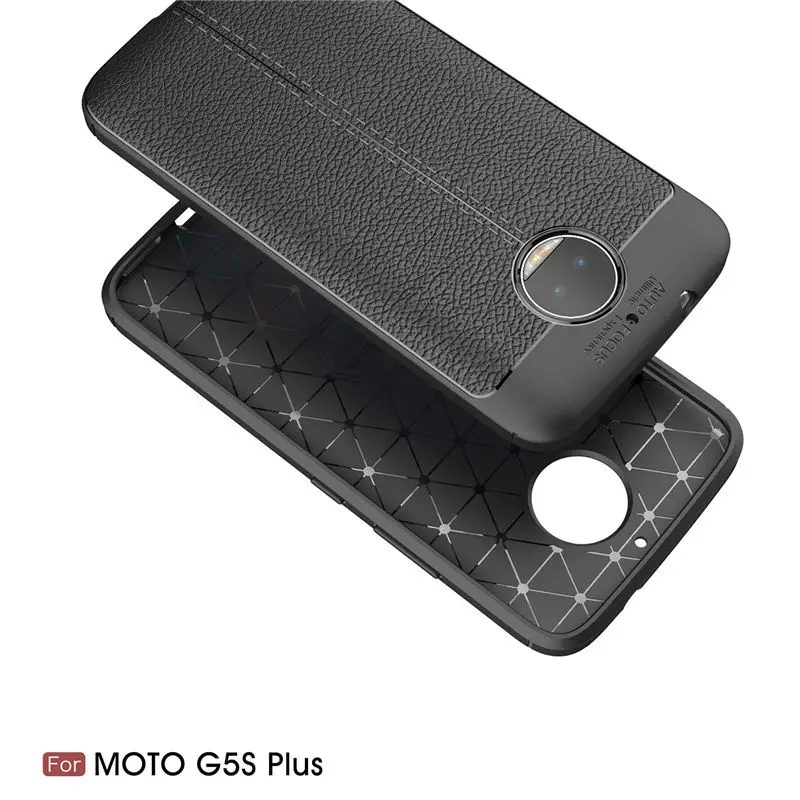 Ультратонкий чехол s для Motorola G5S Plus мягкий силиконовый из ТПУ с текстурой личи