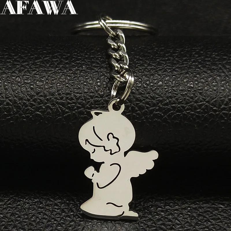 2021 Мода девушка угол нержавеющая стальные брелки для женщин Серебряный Цвет