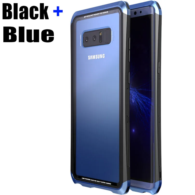 Чехол для samsung Galaxy Note 8 Luphie Алюминий Кепки+ PC Рамка+ 9 H Стекло Сзади Двойной Цвет чехол для Note8 SN85
