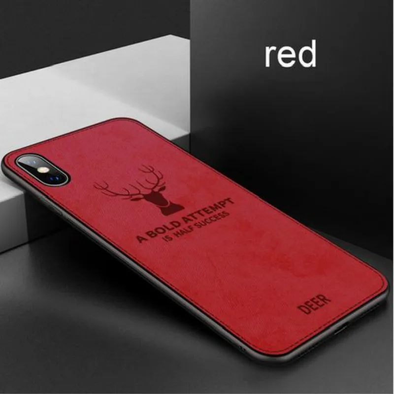 Deer Red Тканевый чехол с рисунком летучей мыши для iphone 6, 6 S, 7, 8 Plus, ультра тонкая накладка олень для iphone X, XS, Max, XR, 11 Pro, Max, чехол с мягкими краями - Цвет: Deer Red