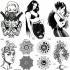 OMMGO, оружие гангста для девушек, сексуальный стиль, Временные татуировки, наклейка, Обложка, пользовательская мода, Черный боди-арт, искусственная татуировка на руку, водонепроницаемый