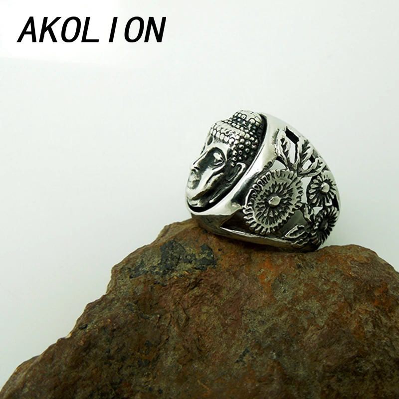 Akolion старинные серебряные кольца для женщин и мужчин ювелирные изделия будда