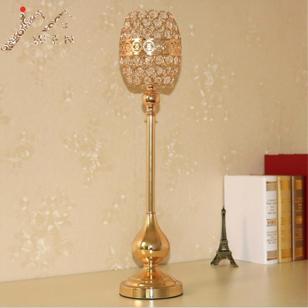 Золотые подсвечники для свечей праздничные креативные хрустальные свадебные