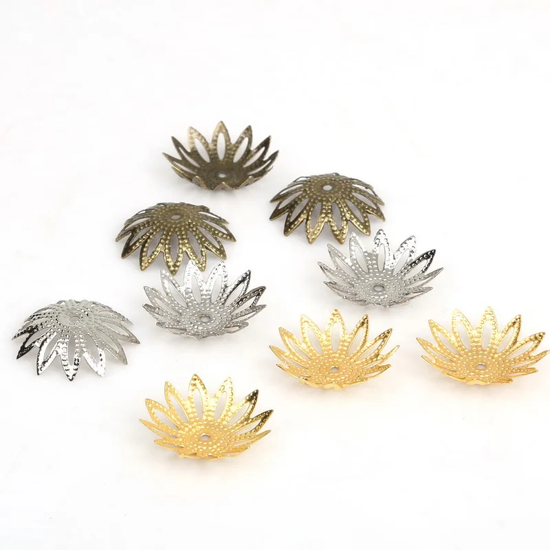 Бесплатная доставка! 100 шт. серебристые/Родиевые/золотистые филигранные бусины с