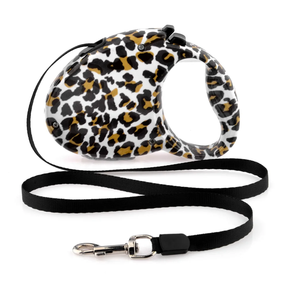 Выдвижной Поводок для собак с леопардовым принтом до 3 метров | Дом и сад