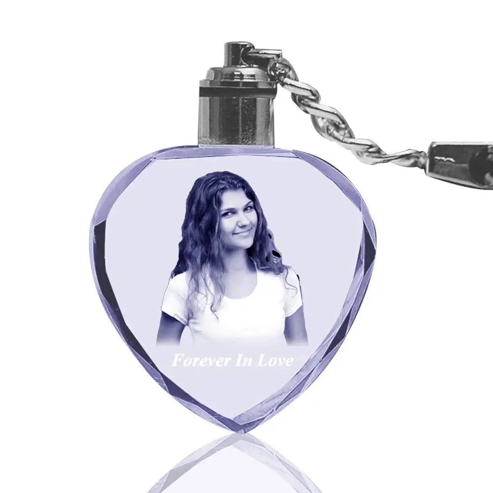 3D лазерная гравировка хрустальный фото брелок персонализированные в форме