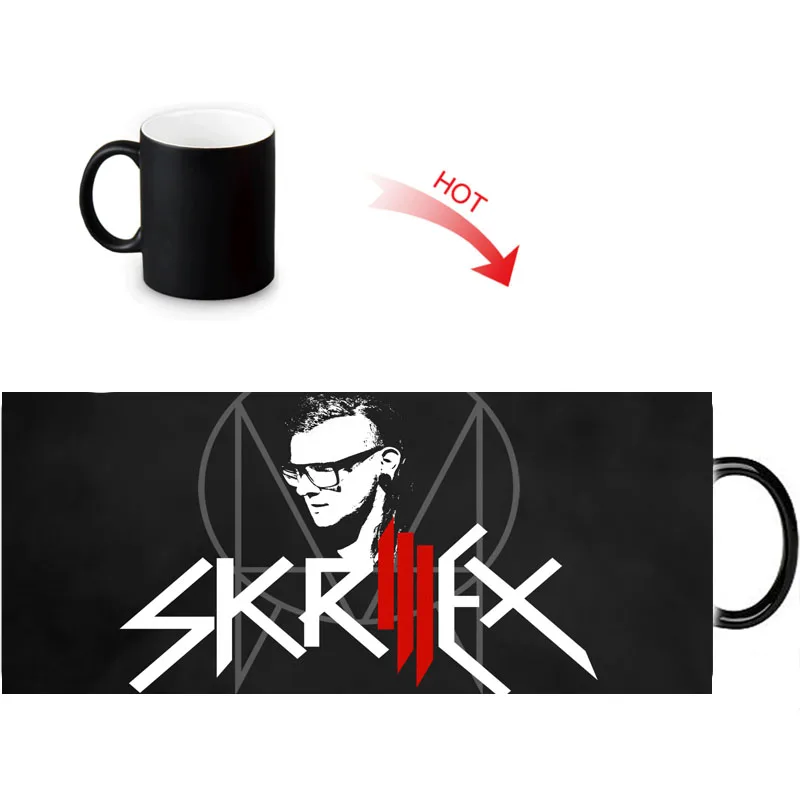 Хит продаж чувствительные реактивные кружки Skrillex керамическая кружка черного и