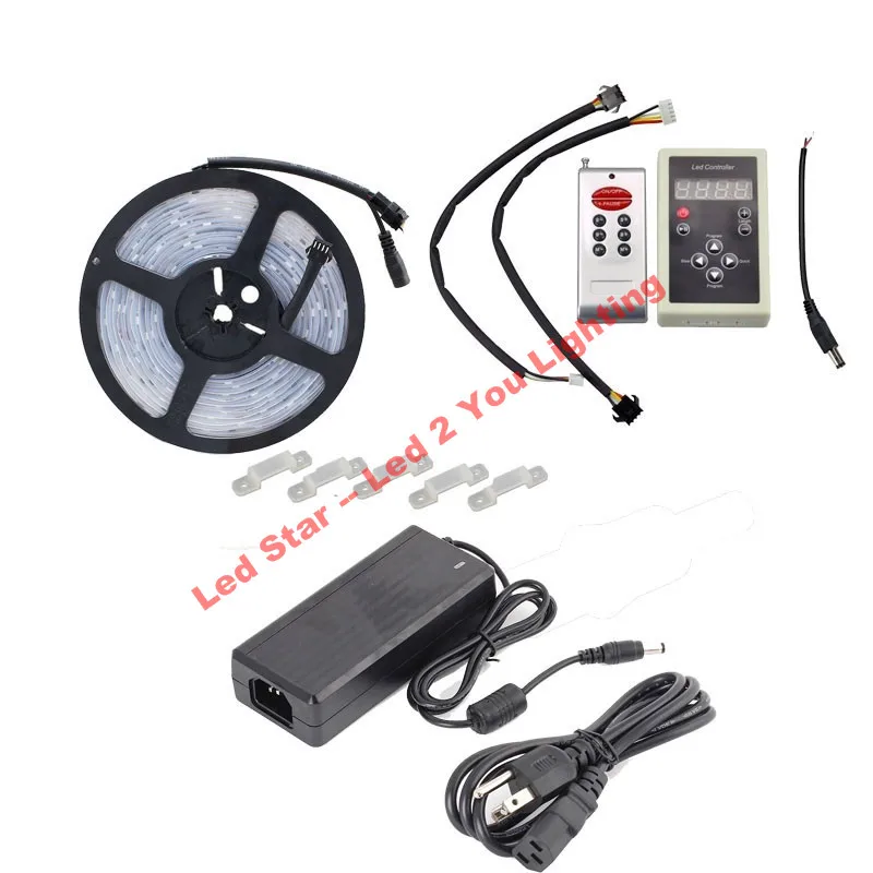 12 В 12 В 5 м 10 м 20 м 30 м 150 светодиодный IP67 Водонепроницаемый 6803 IC SMD 5050 RGB Мечта Волшебная цветная светодиодная лента+ 133 программа RF контроллер