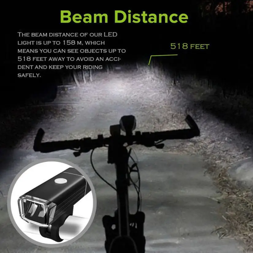 Bike Bicycle Lights USB LED Rechargeable Set Mountain Cycle Front Back Headlight Torch Four Pattern Options Night Ride Safe P30 | Спорт и