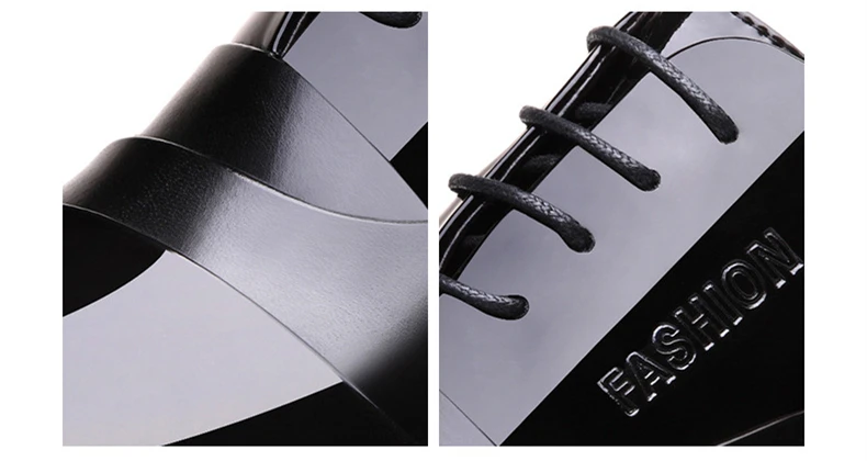 Height increasing 6CM Pointed Toe Formal Men Dress Shoes Patent Leather Wedding Shoes for Men Elegant Black Leather Shoe