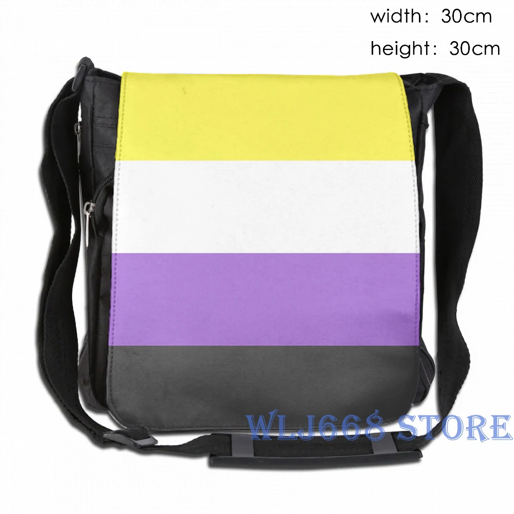 One Size Забавные графические сумки с принтом через плечо для женщин Nonbinary Flag рюкзак на одно плечо для путешествий для мужчин спортивная сумка - Цвет: One Size