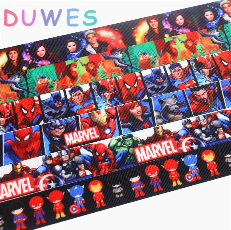 DUWES 7/8 '' Герой Marvel лев мультфильм напечатанный grosgrain ленты аксессуар hairbow головной убор DIY украшения 22 мм D752