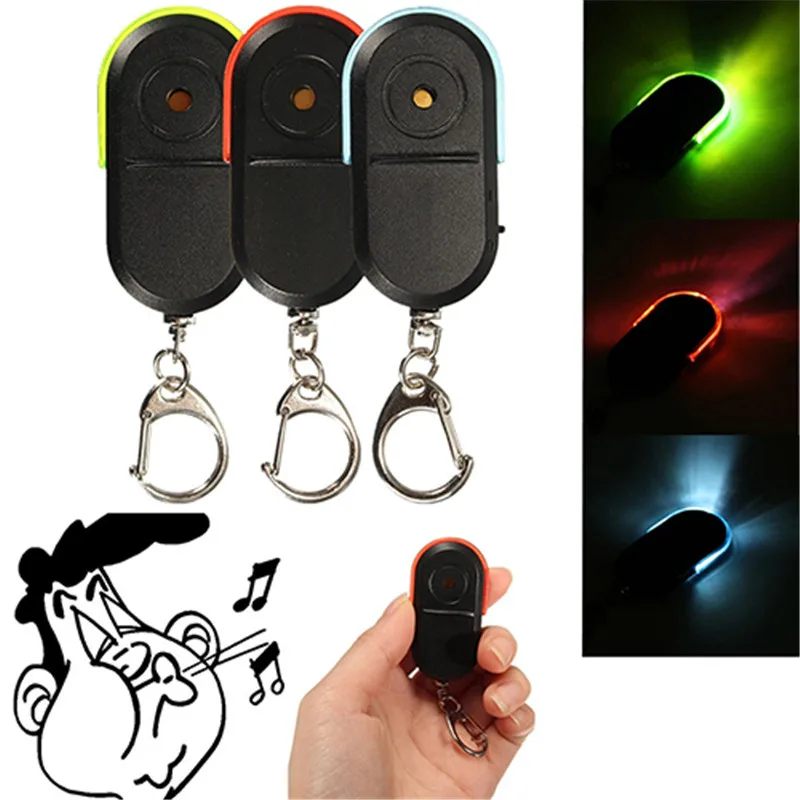 New Arrival Wireless Anti-Lost Alarm Key Finder Locator Whistle Sound LED Light Keychain images - 6