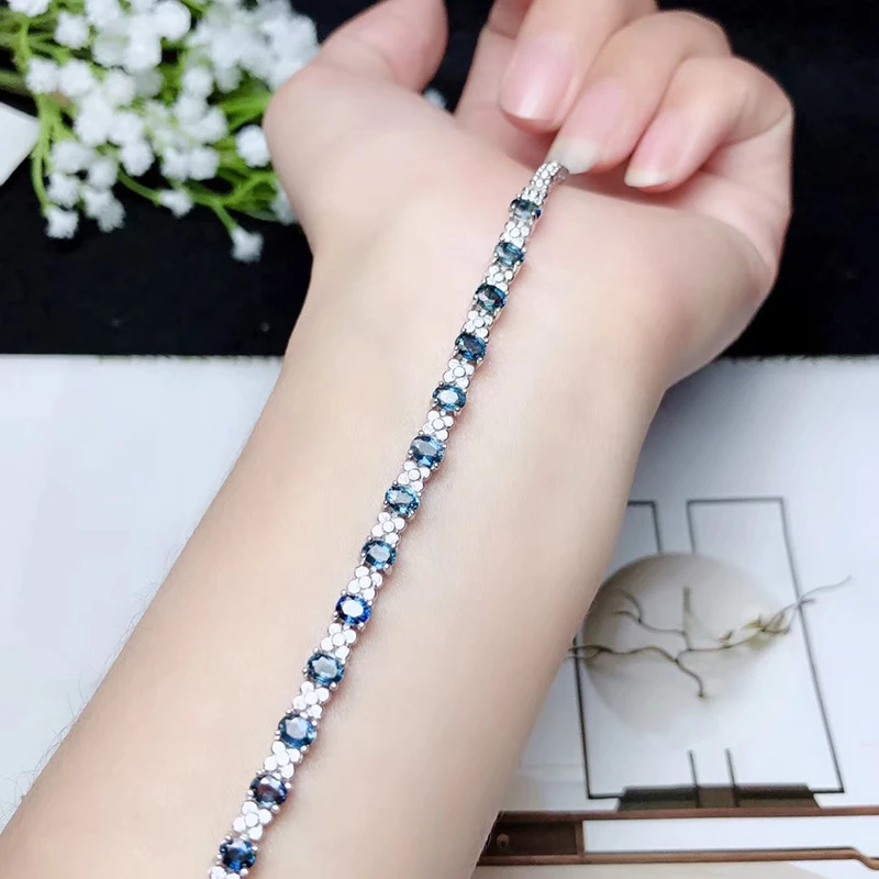 CoLife Jewelry Sterling Silver Sapphire Bracelet for Office Woman Natural Gemstone 925 | Украшения и аксессуары