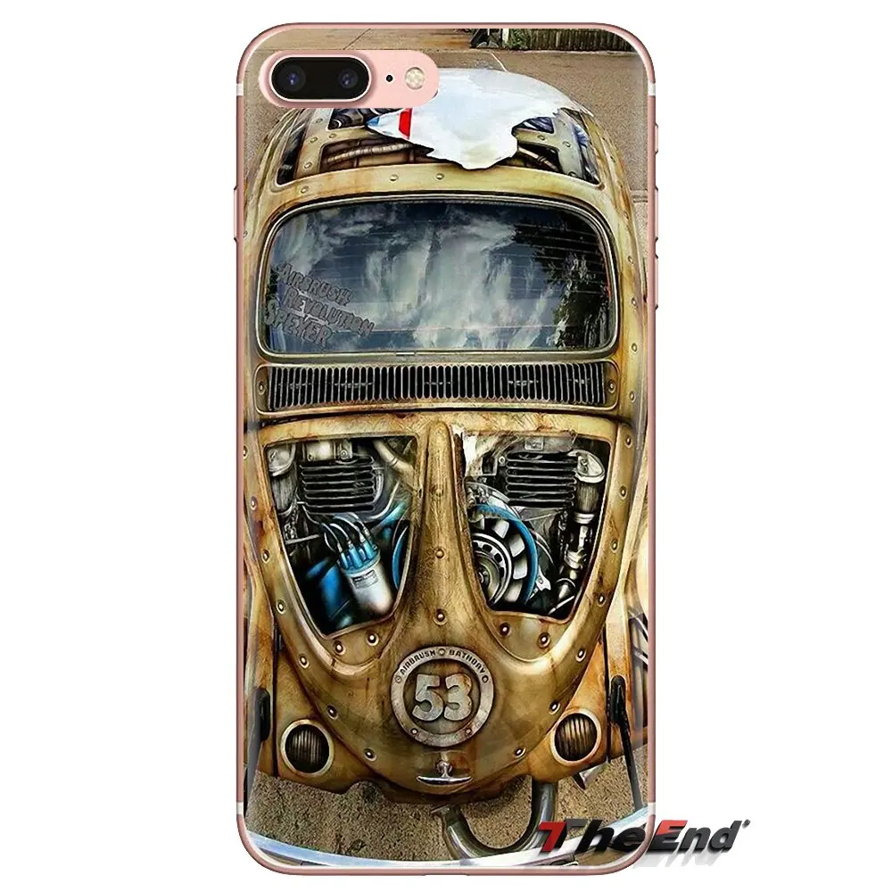 Для iPod Touch Apple iPhone 4 4s 5 5S SE 5C 6 S 7 8 X XR XS Plus MAX мягкие прозрачные чехлы Herbie 53 VW жук |