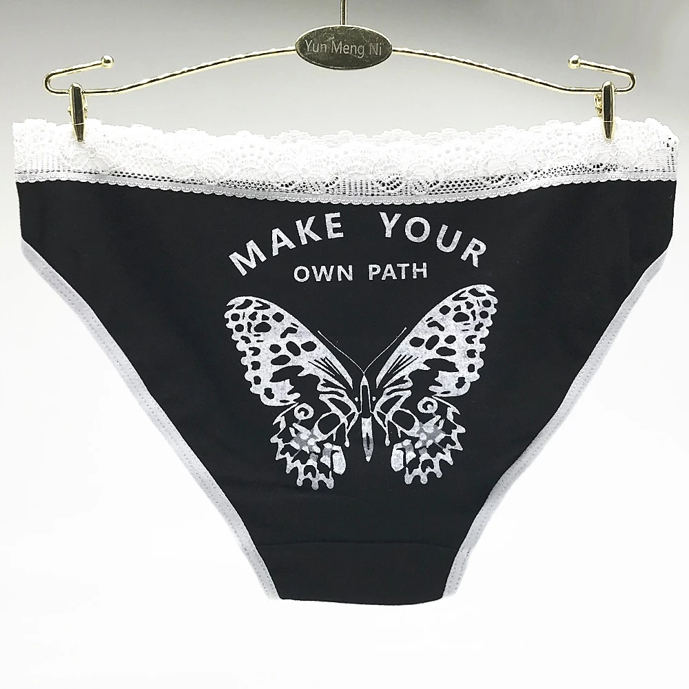 Комплект женского нижнего белья с 12 бабочками хлопковые трусы принтом для