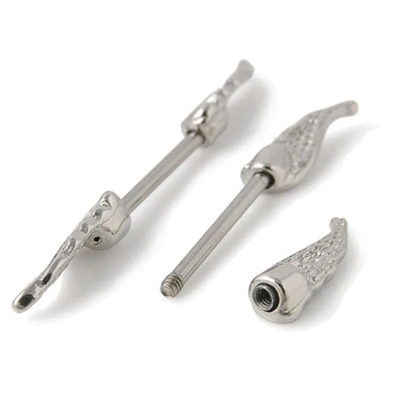 KUNIU Лидер продаж Новый дизайн 1 пара крутые Крылья ангела перо штанга ювелирный